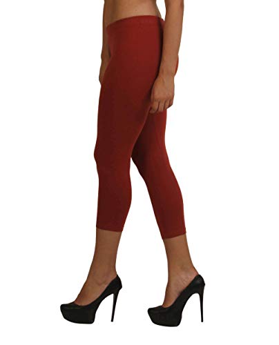 Image of Frenchtrendz Women's Cotton Spandex Stretchable Mid Rise Slim Fit Legging Capris (XS-4XL)