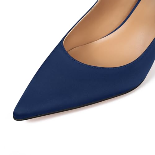 Image of XINIUNIU Heeled Mules for Women Rhinestone Heels Pointed Toe Slip On 2.5 Inch Kitten Stiletto Closed Toe Sandals Dress Wedding Pump Shoes