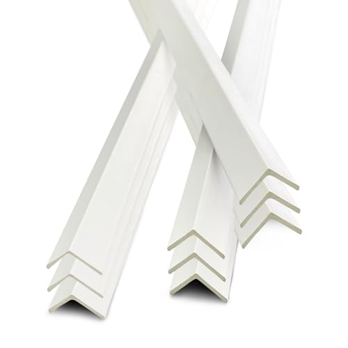 Image of 9Pcs 48 inch Wall Corner Protector,Wood Grain Wall Edge Strip Guards Trim,White | Pre-Cut,Avoid Scratching Scuffs,Furniture Cabinet Protection