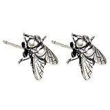 Abaodam Pendientes de Botón Punk Forma de Mosca para Mujer, Joyas Únicas y Delicadas, Color Clásico Metálico, Pendientes Llamativos para Uso Diario y Regalos Obsequios