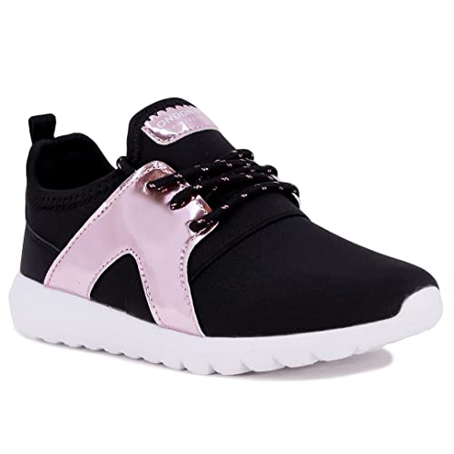 LONDON FOG Unisex Angel Lane Metallic Fashion Sneaker Lace-Up Athletic Running Shoe (Big Kid - Little Kid Toddler)