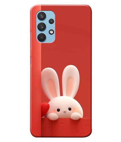 Image of Printed Hard Back Case Cover & Compatible for Samsung Galaxy A32 | Rabbit Painting Art (Multicolor) - D1202