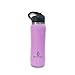 GO Active Stainless Steel Insulated Water Bottle with Flip Straw and Sweat-Proof Rubber Grip, H2O Sports Drinking Bottle is BPA Free, Portable, Durable, Good for Kids, Keeps Ice Over 20 Hours, 24 oz.
