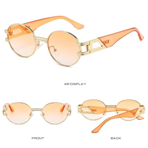 Trendige polarisierte, halbrandlose, runde Damen-Sonnenbrille, Herren-Sonnenbrille für Damen, UV400-Brillenschirme, C101, Einheitsgröße