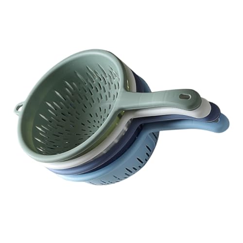 LOEFLIFA 4個 プラスチック製洗浄ザル 取っ手付き 手持ちフルーツ野菜用水切り器 色 深型コンパクト設計 食品級素材 耐変形家用キッチン用