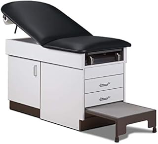 MSEC by Clinton, Family Practice Exam Table with Integrated Step Stool, Gray Base, 72