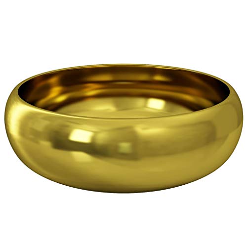 vidaXL Waschbecken Aufsatzwaschbecken Waschtisch Waschplatz Handwaschbecken Waschschale Aufsatzbecken Becken Badezimmer 40x15cm Keramik Golden