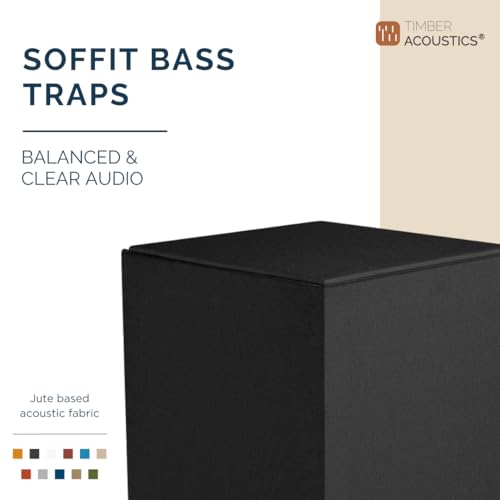 Image of Timber Acoustics Soffit Bass Traps | Premium Low-Frequency Absorption for Balanced & Clear Audio | Acoustic Room Treatment | Soundproof Corner Panels (Black, 6ft x 18in)