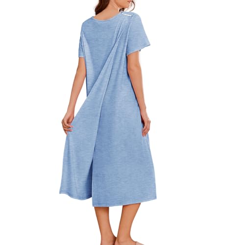 Deyeek Hospital Gowns for Women Labor Delivery Shoulder Surgery Dress Adaptive Clothing Night Robes for Elderly Plus Size