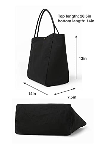 Image of Jeelow Large Striped Or Patterned Canvas Tote Bag for Women Men Shoulder Handbag with Zipper Pocket Travel