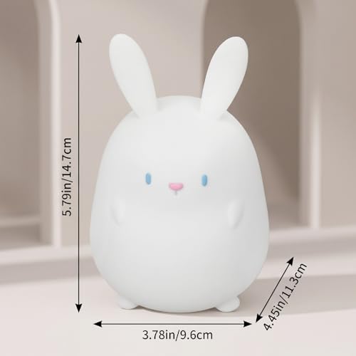 Lámpara de mesa de noche conejito silicona recargable miniatura 2