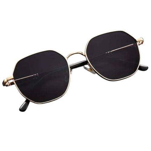 Fahim Hexa Series – Vintage Gold Frame Sunglasses for Men & Women | UV400 Protection | Hexagonal Shape | Retro Classic Look