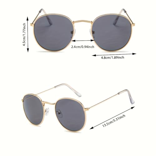 60-Pack Small Round Metal Sunglasses - 4 Colors (15 Each) | Wholesale UV400 Bulk3