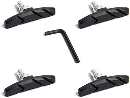 LanYing 2 Pairs Bicycle Brake Pads Mountain Road Bike V Brake Pads Cantilever Brake Blocks with Hex Nuts Universal Bike Brake Pads 70mm