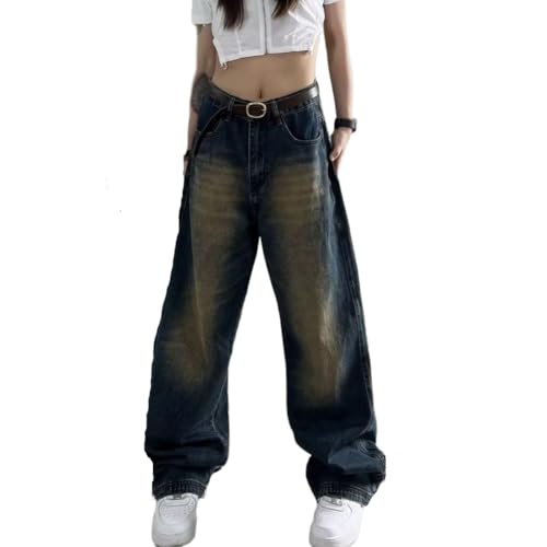 Men's Straight Leg Baggy Vintage Streetwear Drape Jean Pockets on Front And Back