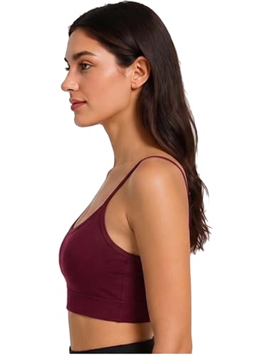 Image of Women Cotton Sports Bra with Removable Pads | Adjustable Straps | Non-Wired Padded Everyday Bra | Comfortable Yoga, Gym, Bra (Size 28 to 34)