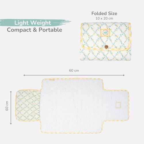 Image of Tidy Sleep Portable Diaper Changing Mat /Pad for Newborns & Infants Baby 0-24 Months Light Weight, Portable, Water Proof (Yellow Bloom Vines)