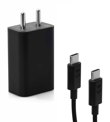 Image of 68W Turbo-Power C Type Fast Charger with 3.3Ft USB-C Cable | for Motorola Edge 60 Pro Edge 50 Pro Razr 50 Ultra Moto G84 G54 E40 G35 Edge 40 Neo | Original Power Charging Speed