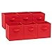 Amazon Basics Foldable Storage Cubes, 6-Pack, Red, 26.6 x 26.6 x 27.9 ...