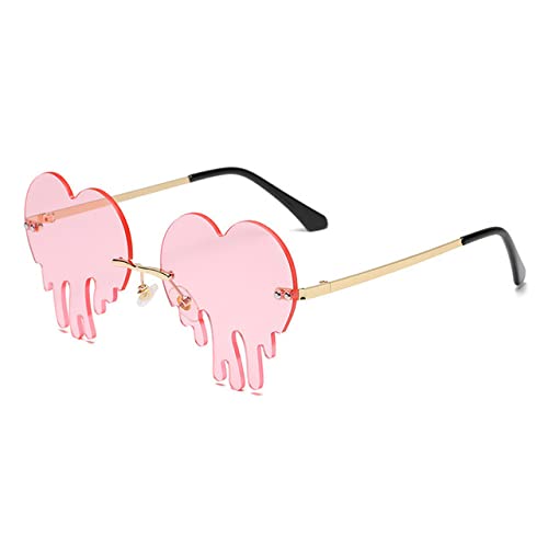 Lunettes de soleil coeur romantique rose pour exprimer votre style unique avec audace