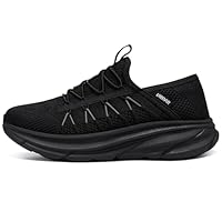 URDAR Zapatillas Running Hombre Bambas Deportivas Correr Jogging Caminar Gimnasio Fitness Atlético Tenis Trabajo Sneakers(Negro,46 EU)