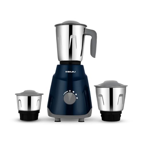Bajaj GX1 Ninja Series 500W Mixer Grinder With 3 Jars (Stainless Steel Jars) | Superior Mixie For Kitchen | Durable Mixer Grinder | DuraCut Blades | 2