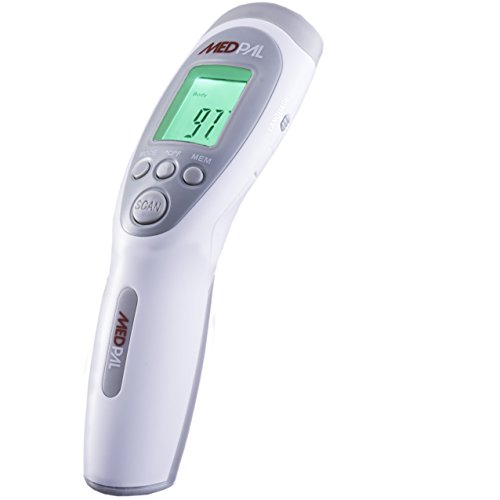 MedPal Non Contact Infrared Forehead Digital Thermometer for Babies/Kids/Adults, Touchless Easy to Use with Large Display Voice Feature Plus Room and Surface Temperature