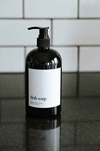 Plastic Soap Dispenser With Pump, Dish And Hand Soap Dispenser Set, Dish Soap Dispenser Kitchen Set, Black Hand Soap Dispenser Pump, Refillable Hand Soap Bottle, Set Of 2 Black 16 Oz Soap Dispenser #TOP4