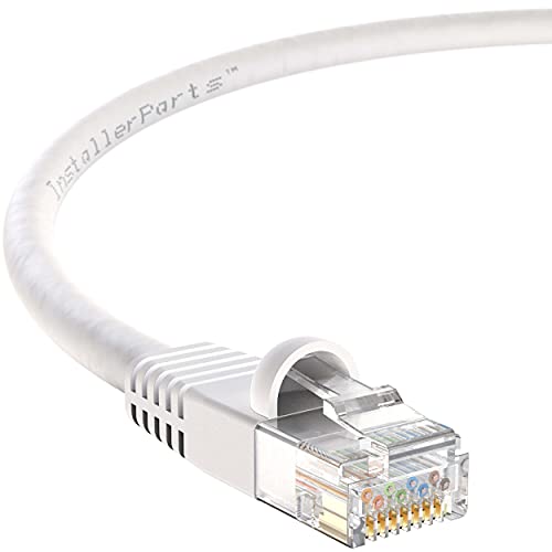 Promo Discount Up To 70% Off InstallerParts (10 Pack) Ethernet Cable CAT5E Cable UTP Booted 40 FT - White - Professional Series - 1Gigabit/Sec Network/Internet Cable, 350MHZ
