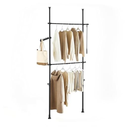 SoBuy Hörngarderob, Klädställning,förvaringsmöbel,Bredd: 77 -112 cm, Höjd: 103 -278 cm, FRG109-SCH