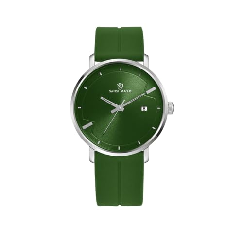 Image of Analog Watch for Men with Silicone Band | Magnetic Lock Strap | Japanese Quartz Movement | Water Resistant | Formal & Casual Wristwatch Gift