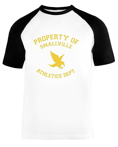 T-shirt baseball blanc noir manches courtes Smallville Athletics