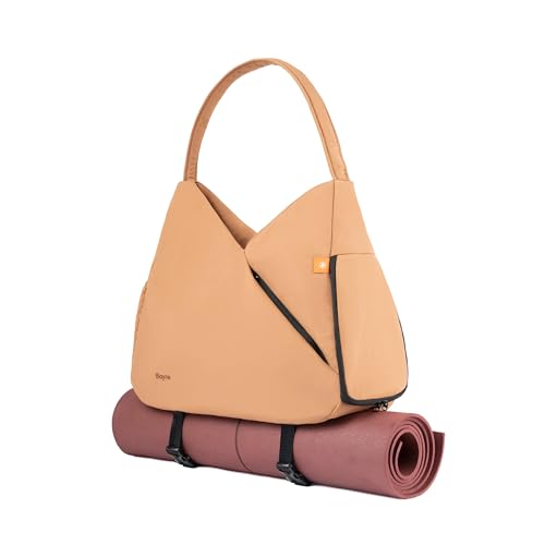 Image of Bayne Duffle Bags for Travel for Women - Multifunctional Gym Bag with Shoe Compartment, Waterproof Day Pack and Adjustable Shoulder Strap, Ideal Gym Bag for Women and Travel Shoulder Bag (Mocha)