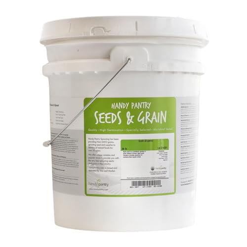 Handy Pantry Organic Spelt Seeds – Bulk Grain for Baking, Seed Rotation, Homesteading, Grinding – 30 lb Food-Grade Bucket – Non-GMO, Whole, Untreated