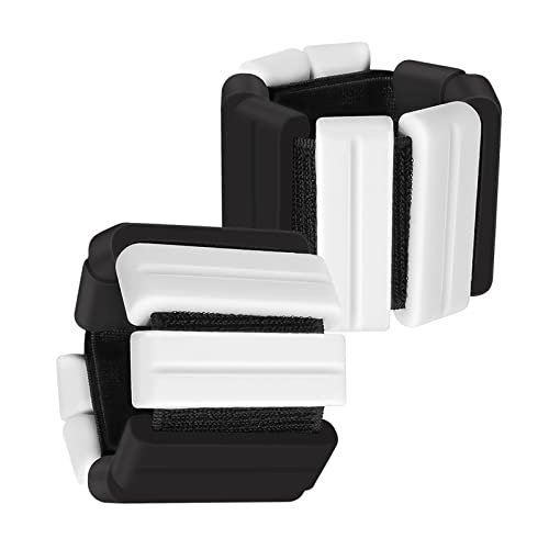 Pesas de Muñeca y Tobillo, 2 Piezas por Juego Pulsera de Pulsera Deportiva de Terapia Magnética Ajustable para Fitness, Caminar, Trotar, Pilates, Yoga, Aeróbic, (0,5 kg Cada Una), Blanco Negro Cover