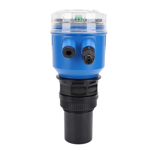 Luocute Sensore a Livello Dell'acqua Ad Ultrasuoni, Misuratore di profondità del Liquido Digitale con Display a LED 4-20 MA Uscita Analogica DC24V Trasmettitore a Livello Industriale,