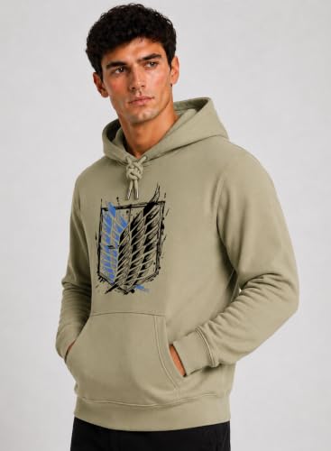 Image of ADRO Mens Abstract Graphic Hoodie | 320 GSM Cotton Poly Fleece | Regular Fit Contemporary Artistic Sweatshirt for Winter & Streetwear