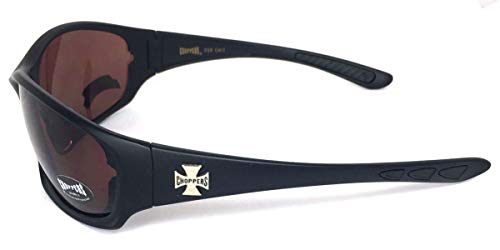 Mens Motorcycle Padded Goggles Sunglasses CH4873 - Several Colors Available! (Black - Amber Lens)2