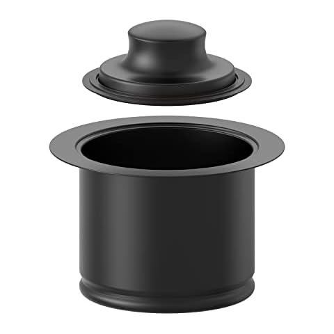 Extended Garbage Disposal Flange and Kitchen Sink Stopper for 3 1/2‘’ Universal Kitchen Sink Drain Hole(Matte Black) Cover