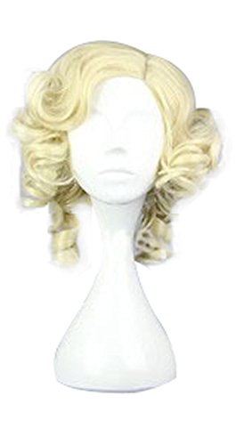 Mtxc Fantasy Film Cosplay Fairy Godmother Short Curly Wig Golden