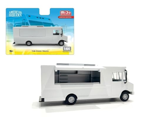 Diecast Model Car Collectibles Compatible with American Diorama Food Truck Model 1:64 Scale Plain White Limited Edition AD-70200