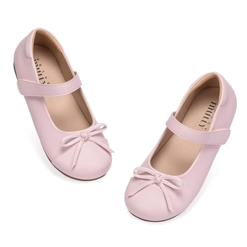 Frank Mully Mary Jane Ballerinas mit Schleife für Mädchen, geeignet für Partys, Hochzeiten, Schule, Kleinkinder/Kinder/Schulkinder, Rosa, 34 EU