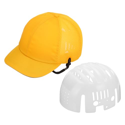 Casque de sécurité 60 cm jaune doré PATIKIL avec sangle respirante demi-grille pour construction