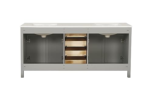 Ataucjin 72\" Bathroom Vanity with Sink Combo, Modern Fully Assembled Vanity Double Bathroom Cabinet Set Two Cabinet and 6 Drawers, Soft Closing Doors - Thumbnail 3
