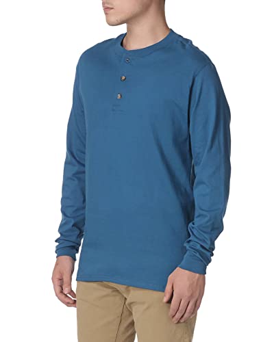 Hanes Men's Long-Sleeve Beefy Henley T-Shirt - Small - Petro Teal #TOP4
