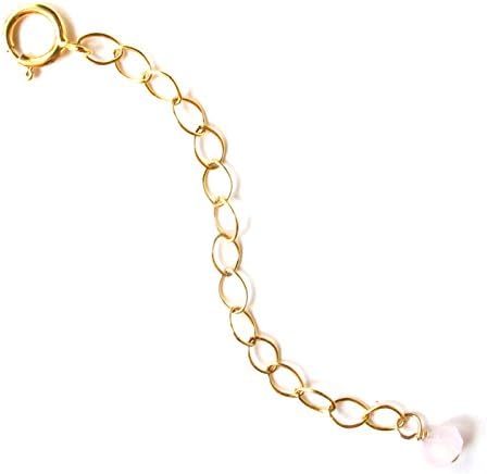 BENIQUE Necklace Bracelet Extenders for Women - 14K Gold Filled, Rose Gold Filled, Fully adjustable Chain, Strong Delicate, Made in USA (Gold/2")