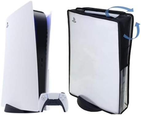 （18:30時点） FOROMONE PS5 ダストカバー 透明 全面通気性&放熱 防塵 擦傷防止 脱着簡単 おしゃれ 汚れ防止 お手入れ簡単 縦置き専用 【排熱影響なしデザイン】 (PS5用, 縦置きタイプ TPU透明)
