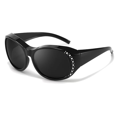 Myiaur Polarized Fit Over Glasses Sunglasses for Women Men, Over Sunglasses with UV400 Protection Anti Glare for Driving (Option 2)
