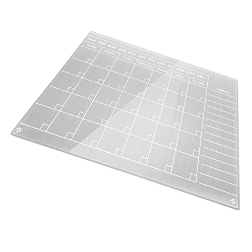 Operitacx Se puede limpiar blanco seco para el hogar mensaje refrigerador acrílico transparente magnético mes semanal mensual recordatorio de planificación tabla de planificación calendario Cover