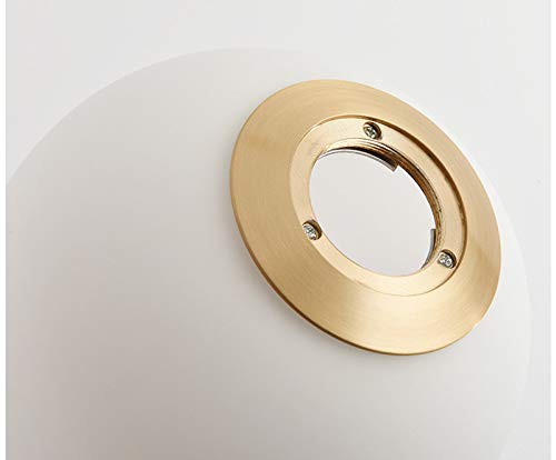 Bokt Mid Century Modern 1-Light Globe Pendant Light Large Brushed Gold Hanging Light Minimalist Round Pendant Lighting White Glass Globe Ball Pendant Light Kitchen Island Lighting #TOP7